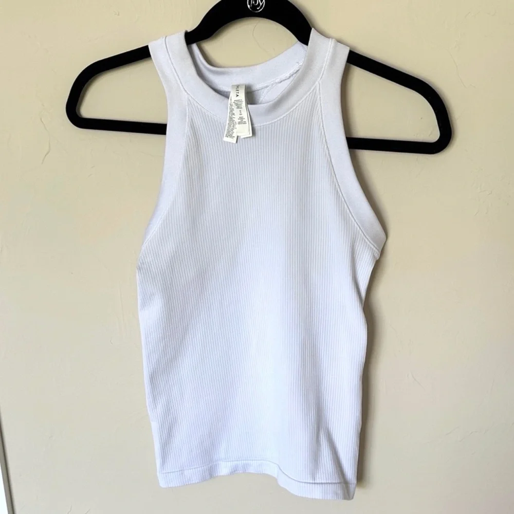 Athleta Ribbed White Tank Top - Picture 1 of 5